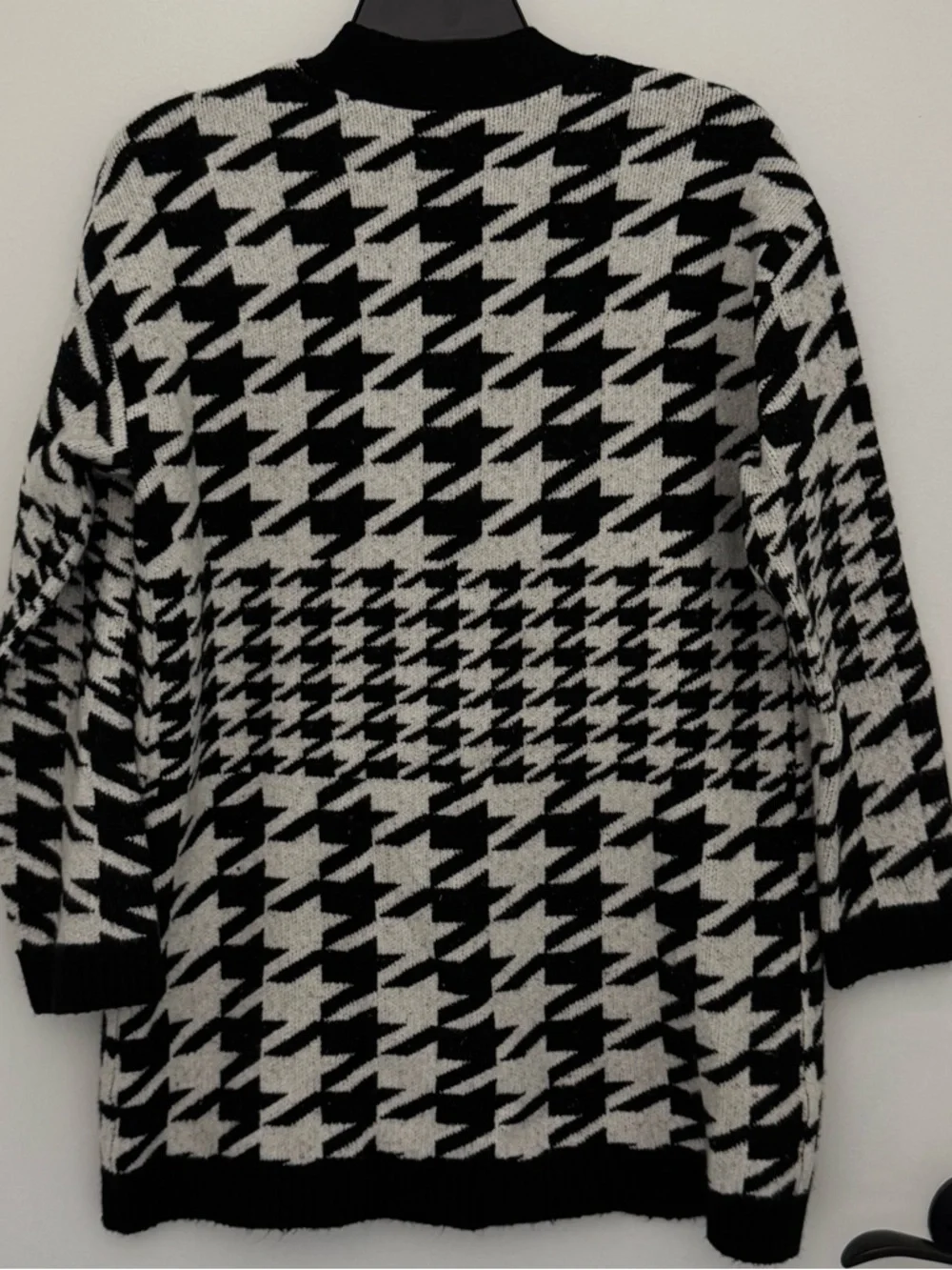 Talbots Black and White Houndstooth Button-Front Cardigan - Picture 2 of 10
